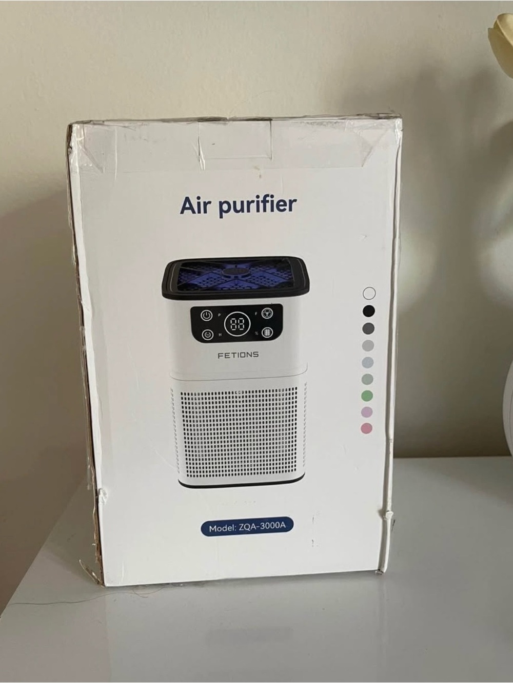 White Air Purifier - ZQA-3000A Compact Home Filter